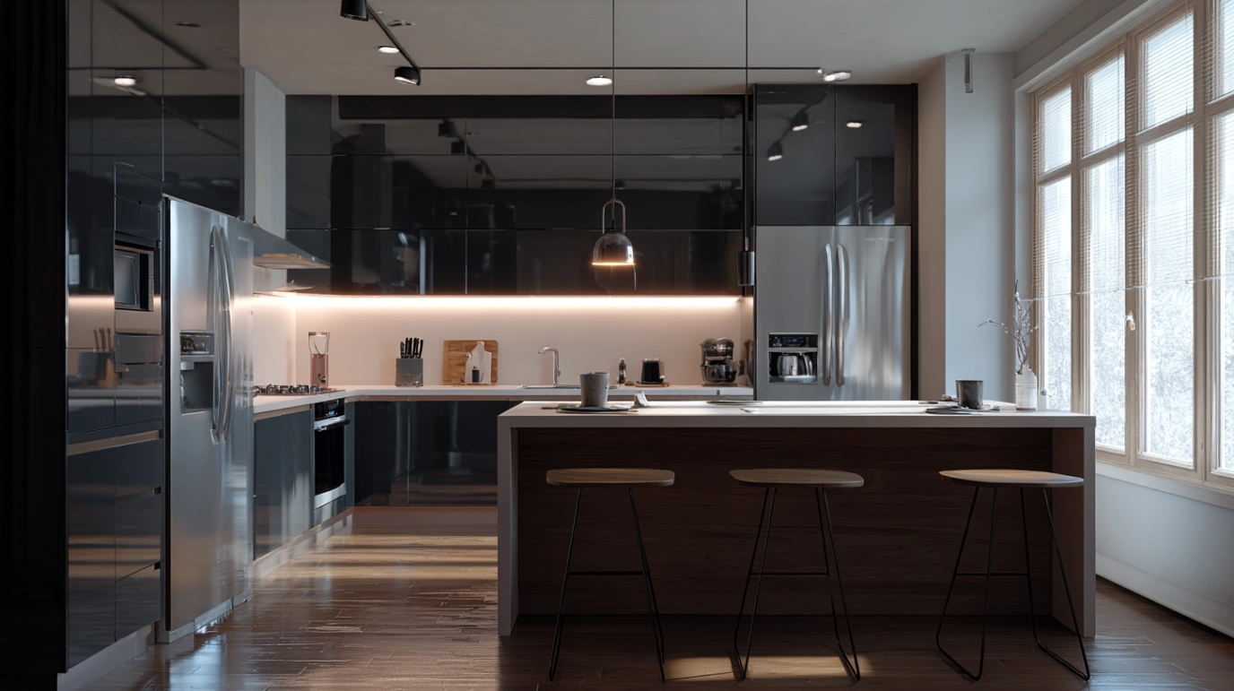 Moderna kuhinja sa modernim osvetljenjem