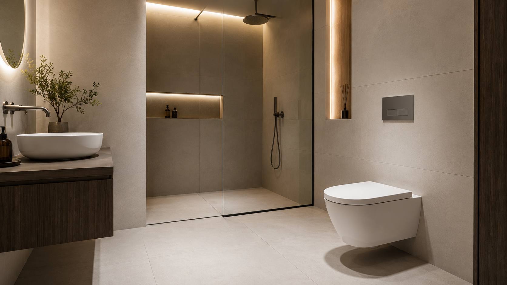 Minimalisticki uredjeno moderno kuipatilo